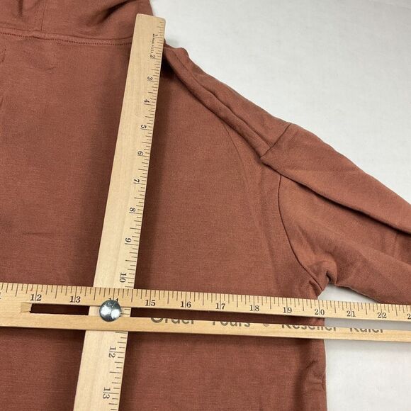 Lou & Grey Womens Fleece Hoodie Pink Soft Knit Full Zip Oversized Jacket SMALL - Picture 9 of 11